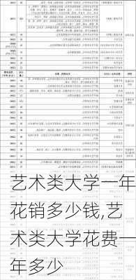 艺术类大学一年花销多少钱,艺术类大学花费一年多少