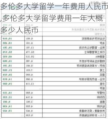 多伦多大学留学一年费用人民币,多伦多大学留学费用一年大概多少人民币