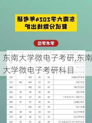 东南大学微电子考研,东南大学微电子考研科目