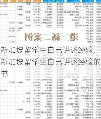 新加坡留学生自己讲述经验,新加坡留学生自己讲述经验的书