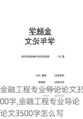 金融工程专业导论论文3500字,金融工程专业导论论文3500字怎么写