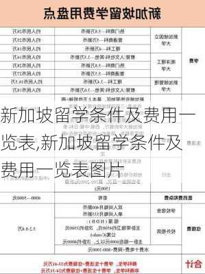 新加坡留学条件及费用一览表,新加坡留学条件及费用一览表图片