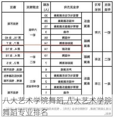 八大艺术学院舞蹈,八大艺术学院舞蹈专业排名