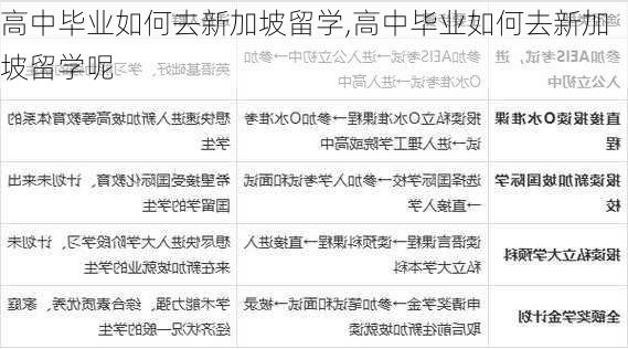 高中毕业如何去新加坡留学,高中毕业如何去新加坡留学呢