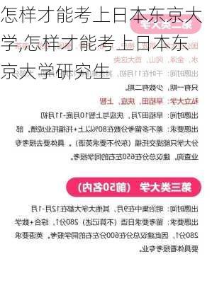 怎样才能考上日本东京大学,怎样才能考上日本东京大学研究生