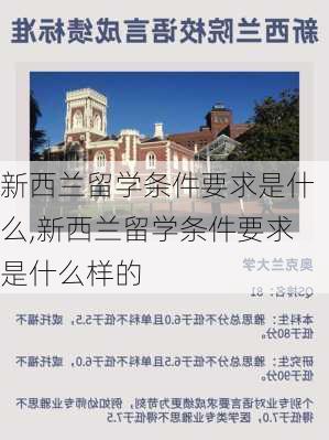 新西兰留学条件要求是什么,新西兰留学条件要求是什么样的