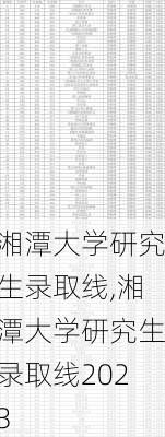 湘潭大学研究生录取线,湘潭大学研究生录取线2023