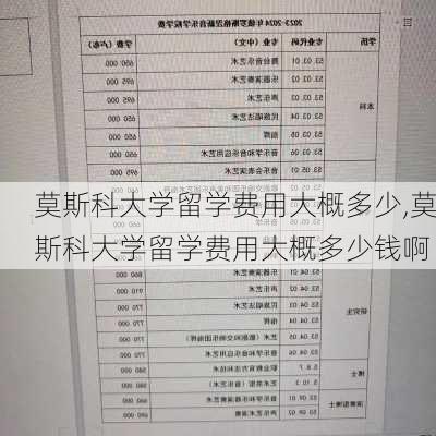 莫斯科大学留学费用大概多少,莫斯科大学留学费用大概多少钱啊