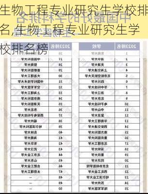 生物工程专业研究生学校排名,生物工程专业研究生学校排名榜