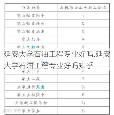 延安大学石油工程专业好吗,延安大学石油工程专业好吗知乎