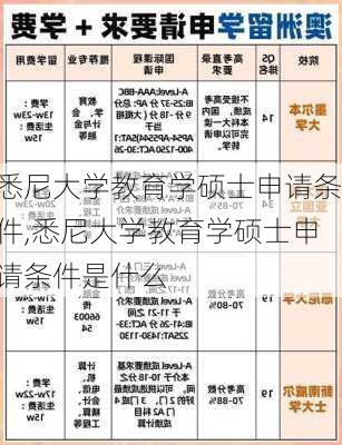 悉尼大学教育学硕士申请条件,悉尼大学教育学硕士申请条件是什么