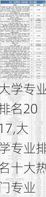 大学专业排名2017,大学专业排名十大热门专业