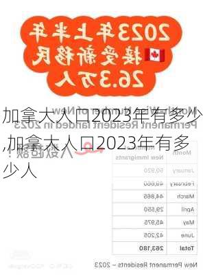 加拿大人口2023年有多少,加拿大人口2023年有多少人