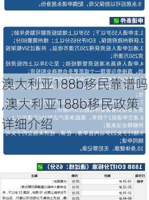 澳大利亚188b移民靠谱吗,澳大利亚188b移民政策详细介绍