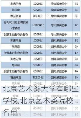 北京艺术类大学有哪些学校,北京艺术类院校名单