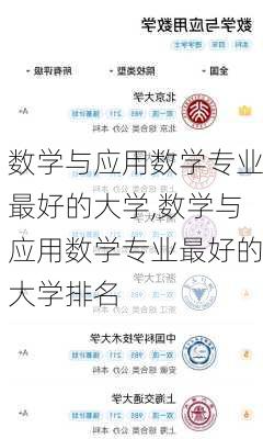 数学与应用数学专业最好的大学,数学与应用数学专业最好的大学排名