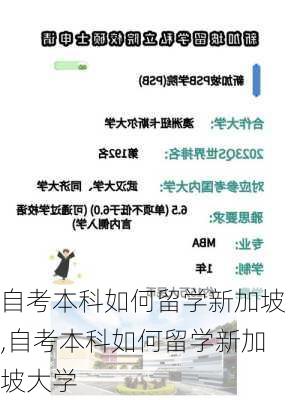 自考本科如何留学新加坡,自考本科如何留学新加坡大学