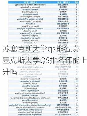 苏塞克斯大学qs排名,苏塞克斯大学QS排名还能上升吗