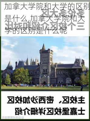 加拿大学院和大学的区别是什么,加拿大学院和大学的区别是什么呢