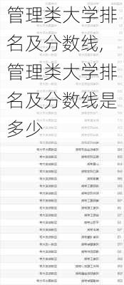 管理类大学排名及分数线,管理类大学排名及分数线是多少