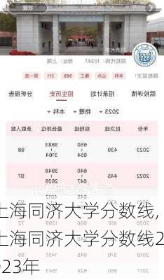 上海同济大学分数线,上海同济大学分数线2023年