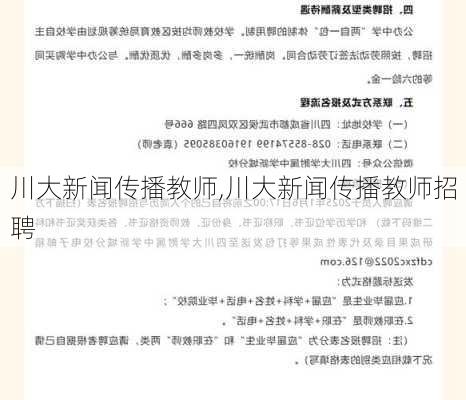 川大新闻传播教师,川大新闻传播教师招聘