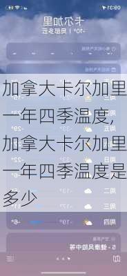 加拿大卡尔加里一年四季温度,加拿大卡尔加里一年四季温度是多少