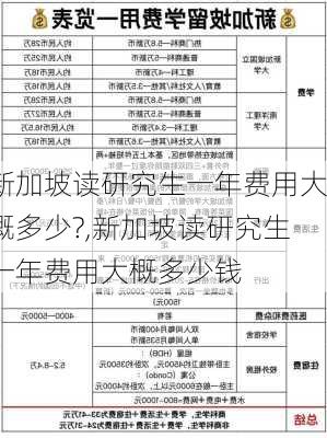 新加坡读研究生一年费用大概多少?,新加坡读研究生一年费用大概多少钱