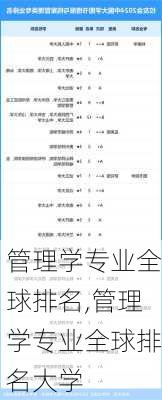 管理学专业全球排名,管理学专业全球排名大学