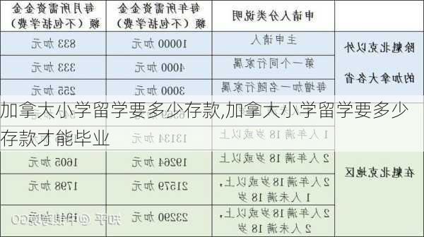 加拿大小学留学要多少存款,加拿大小学留学要多少存款才能毕业