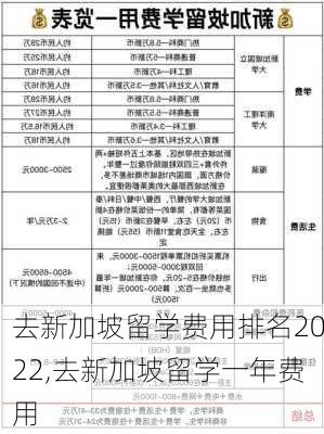 去新加坡留学费用排名2022,去新加坡留学一年费用