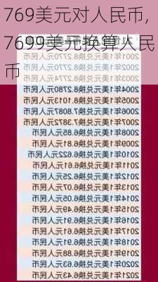 769美元对人民币,7699美元换算人民币