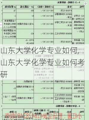 山东大学化学专业如何,山东大学化学专业如何考研