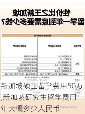 新加坡硕士留学费用50万,新加坡研究生留学费用一年大概多少人民币