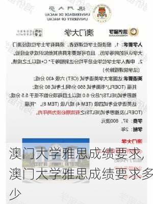 澳门大学雅思成绩要求,澳门大学雅思成绩要求多少