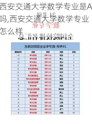 西安交通大学数学专业是A吗,西安交通大学数学专业怎么样