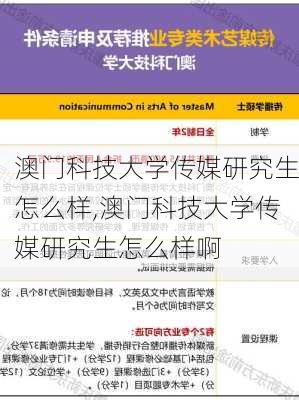 澳门科技大学传媒研究生怎么样,澳门科技大学传媒研究生怎么样啊