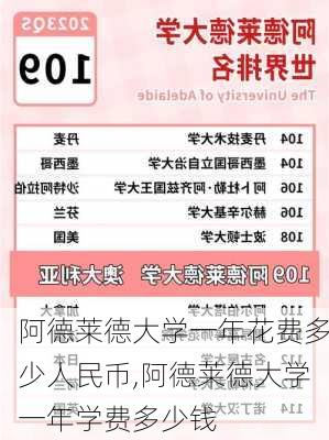 阿德莱德大学一年花费多少人民币,阿德莱德大学一年学费多少钱