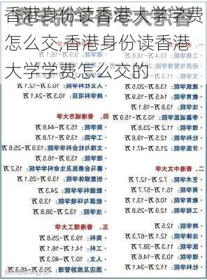 香港身份读香港大学学费怎么交,香港身份读香港大学学费怎么交的