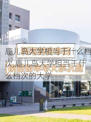 鹿儿岛大学相当于什么档次,鹿儿岛大学相当于什么档次的大学