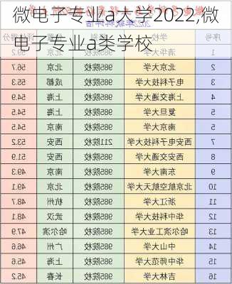 微电子专业a大学2022,微电子专业a类学校