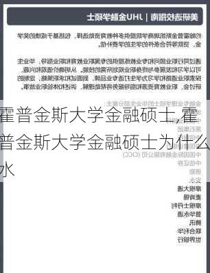 霍普金斯大学金融硕士,霍普金斯大学金融硕士为什么水