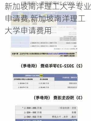 新加坡南洋理工大学专业申请费,新加坡南洋理工大学申请费用